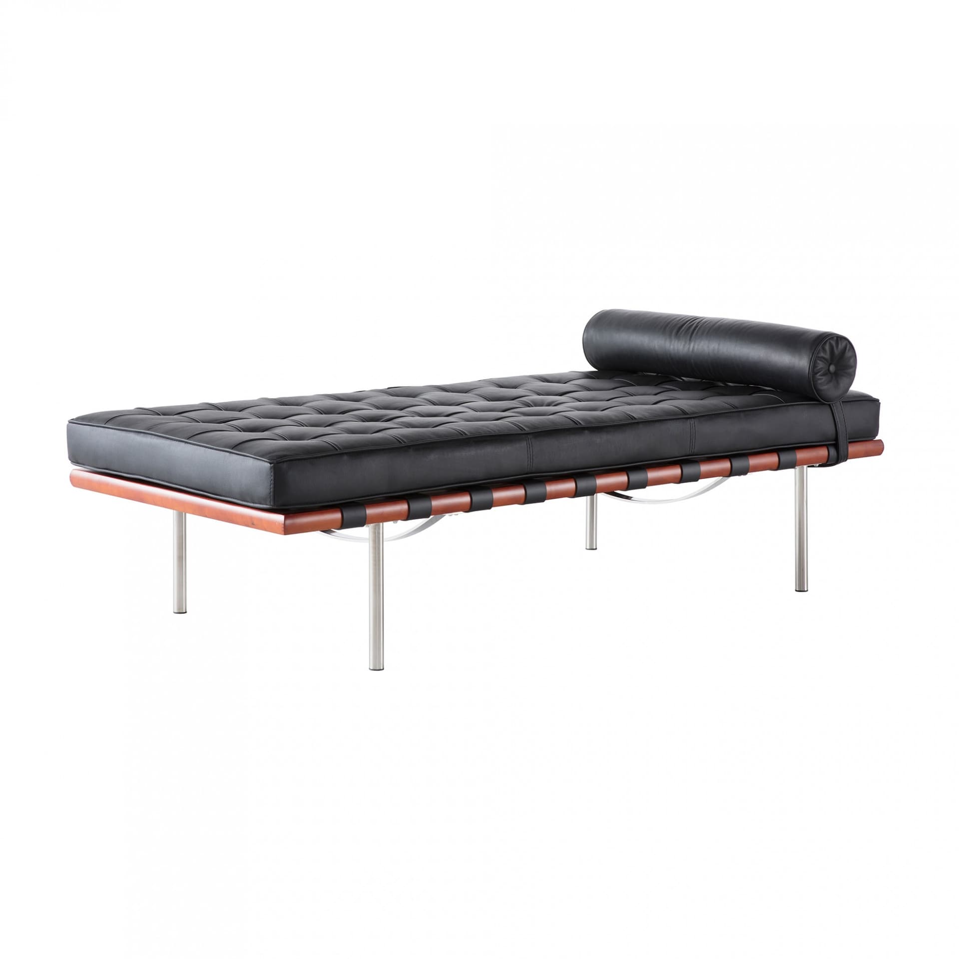 Lit de repos au design iconique en cuir et Inox