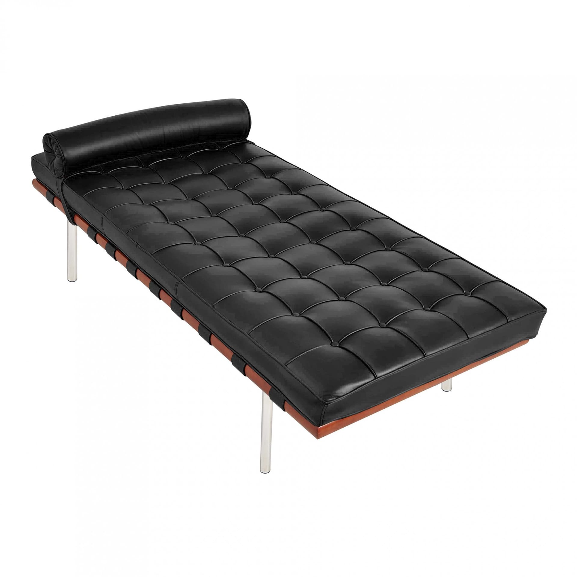 Lit de repos au design iconique en cuir et Inox