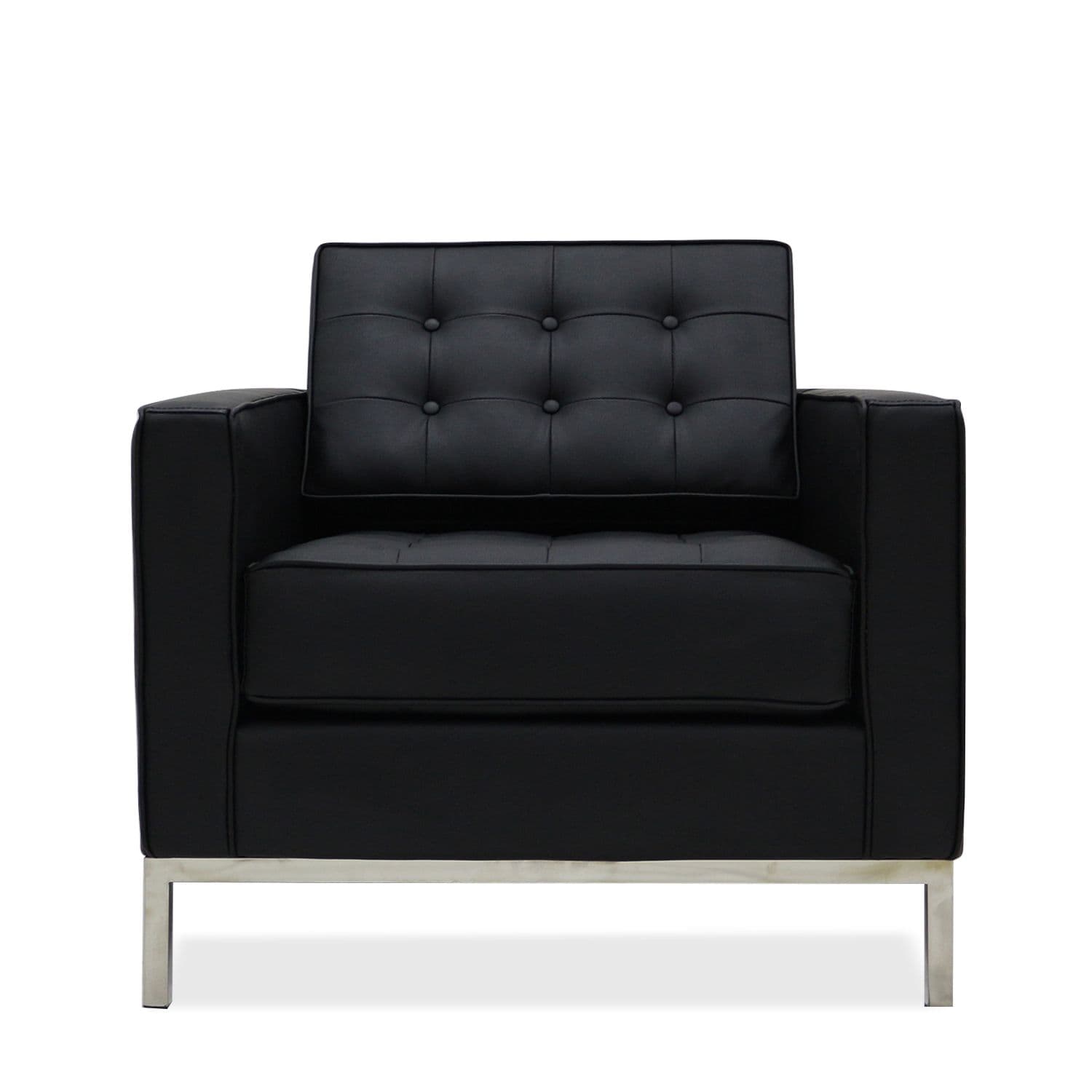 Milano sofa Black Leather (1 seater)