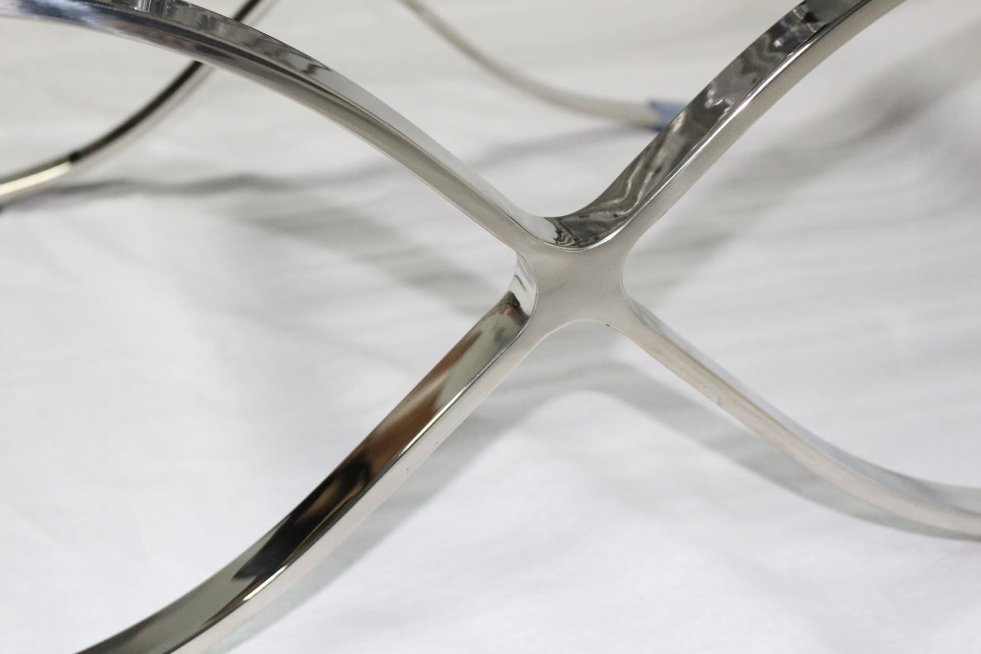 Luxury Mid-Century Ottoman White Leather 