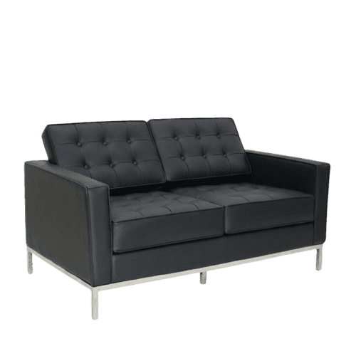 Milano sofa Black Leather (2 seater)