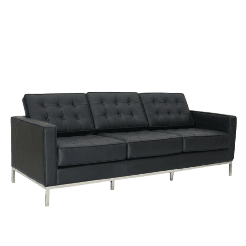 Milano Sofa Black Leather (3 seater)