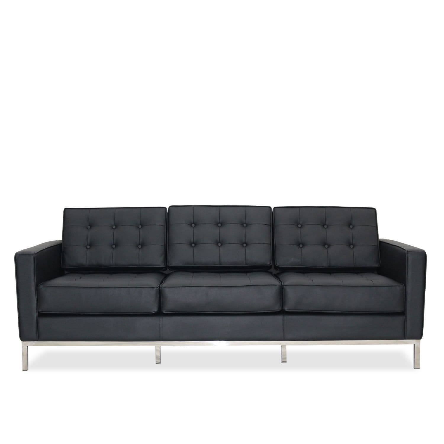 Milano Sofa Black Leather (3 seater)