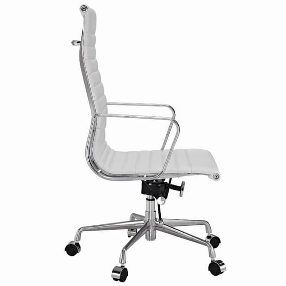 Architect's Office Chair High Back White Leather