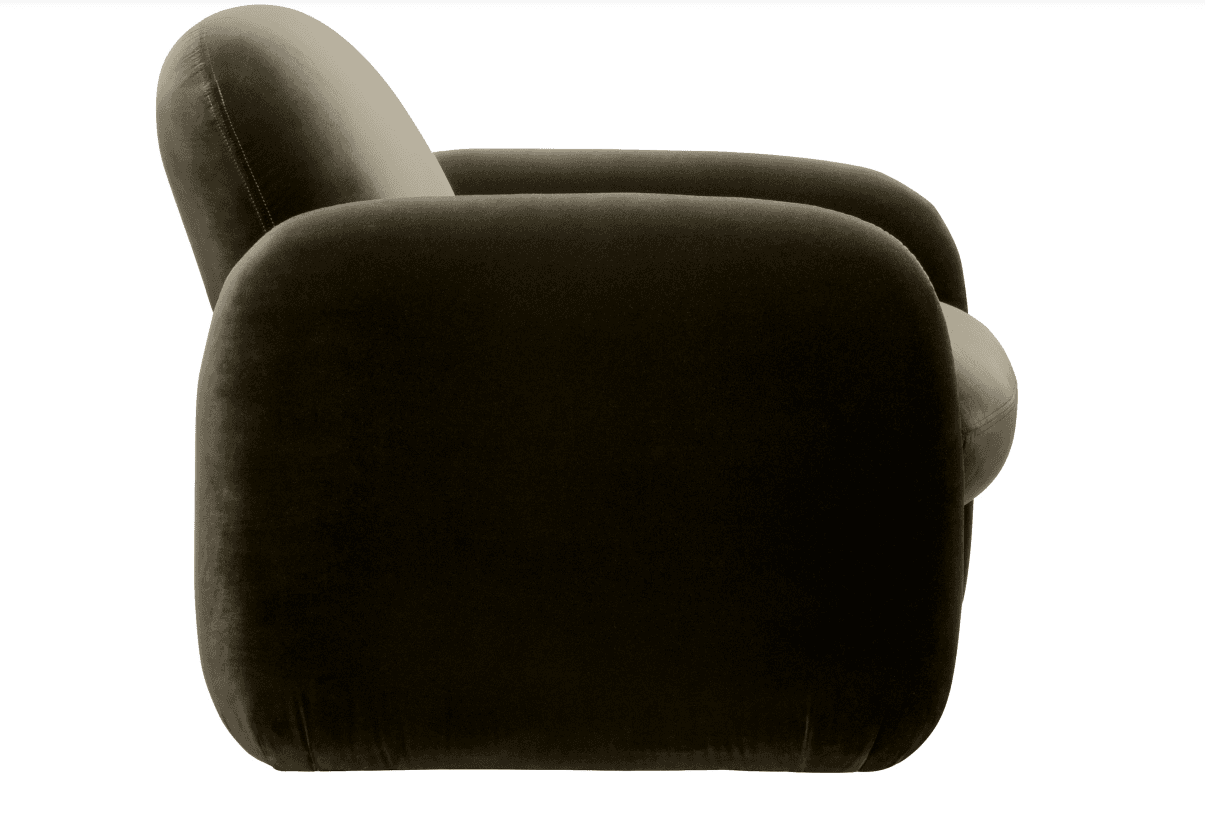Bertie Fauteuil 1 Place Velours Coton Cypress