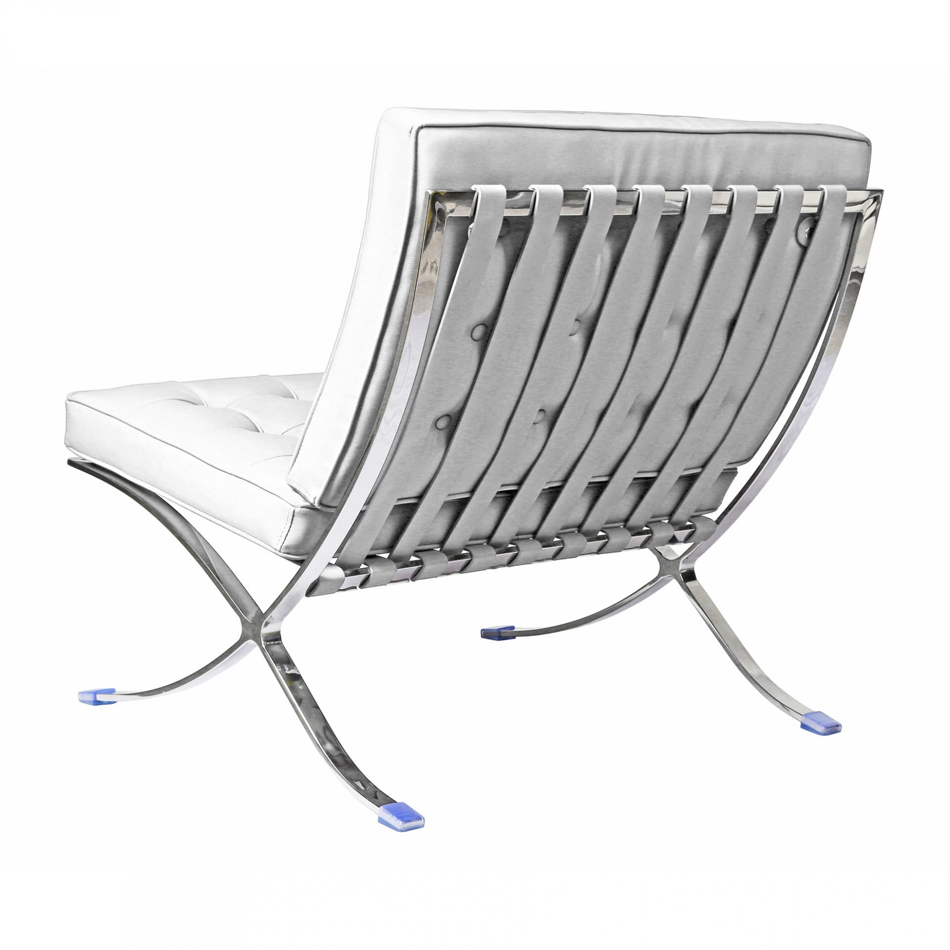 Fauteuil Mid-Century Iconique Cuir Blanc