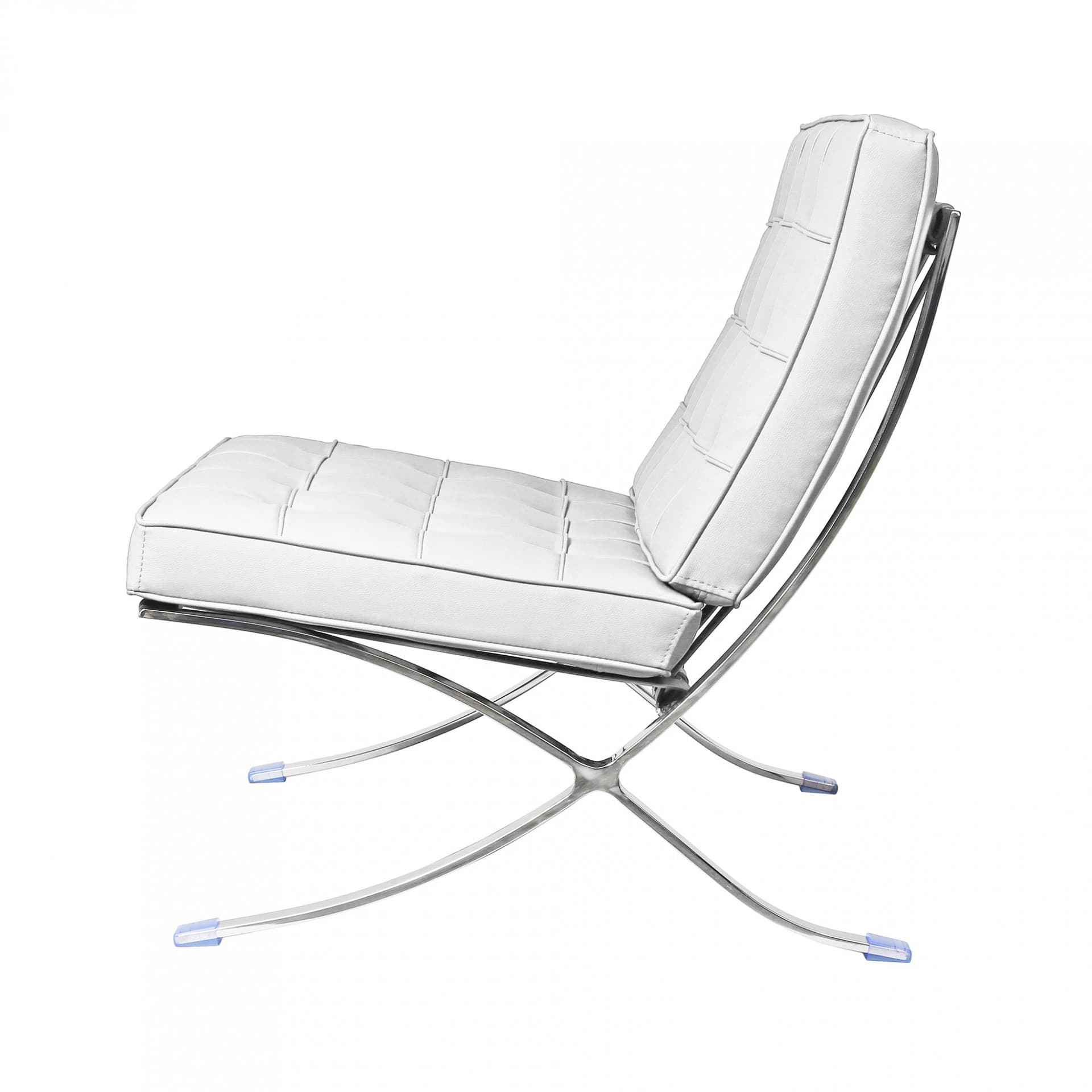 Fauteuil Mid-Century Iconique Cuir Blanc