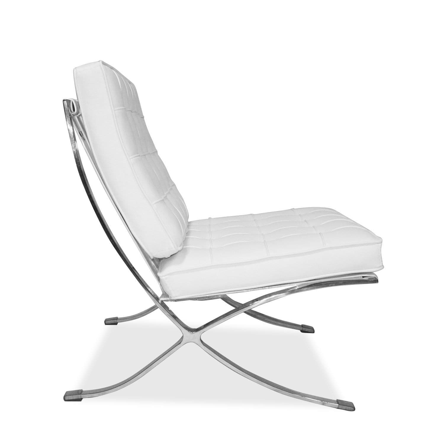 Fauteuil Mid-Century Iconique Cuir Blanc