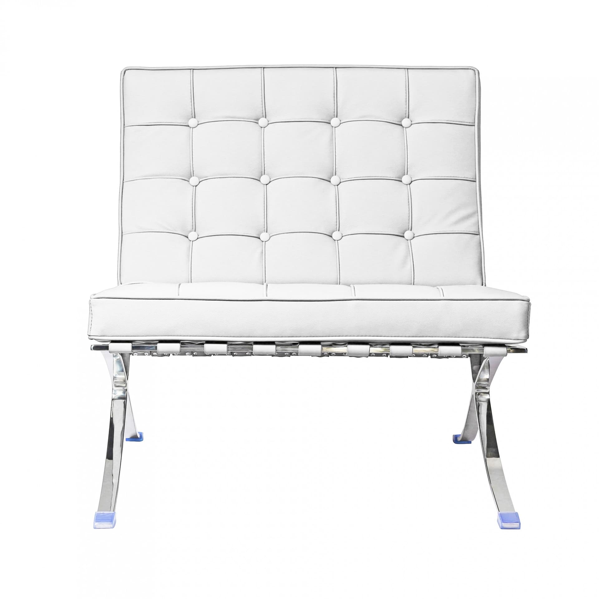 Fauteuil Mid-Century Iconique Cuir Blanc