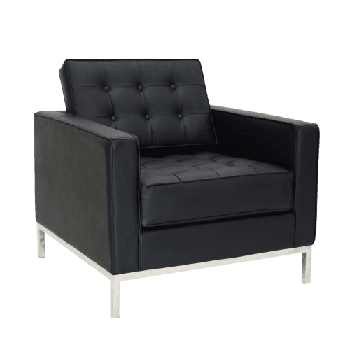 Milano sofa Black Leather (1 seater)