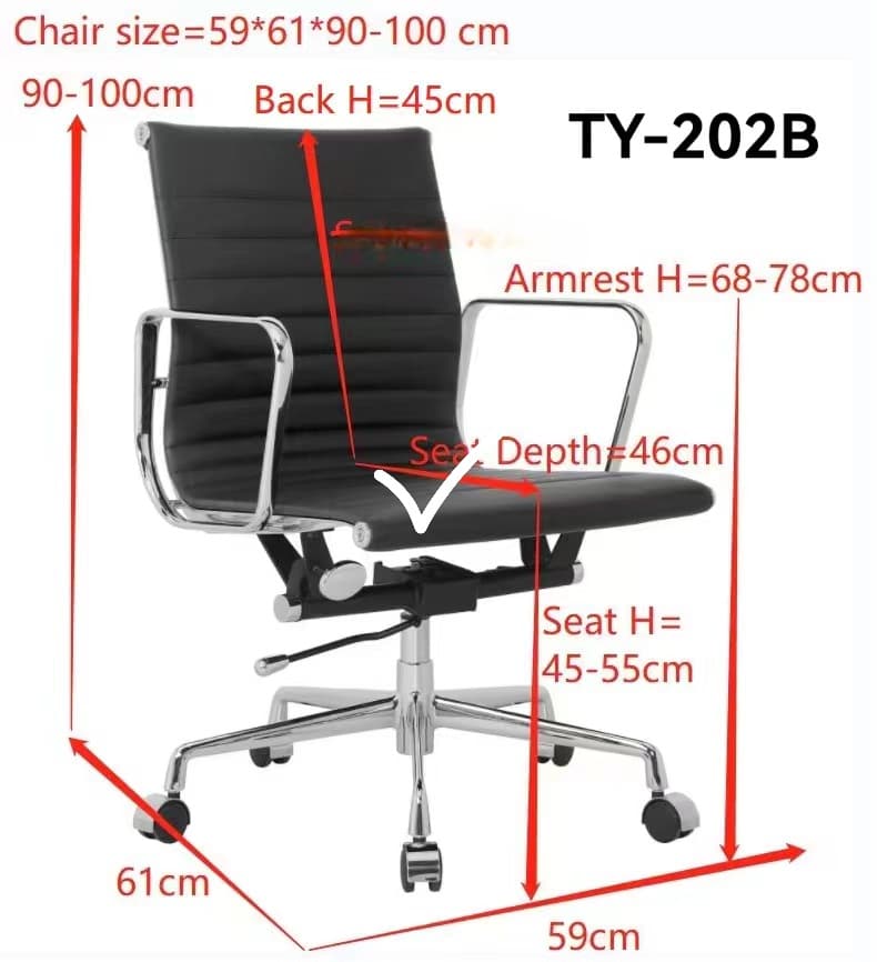 Architect's Office Chair Low Back Black Leather