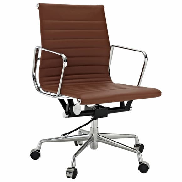 Architect's Office Chair Low Back Brown Leather