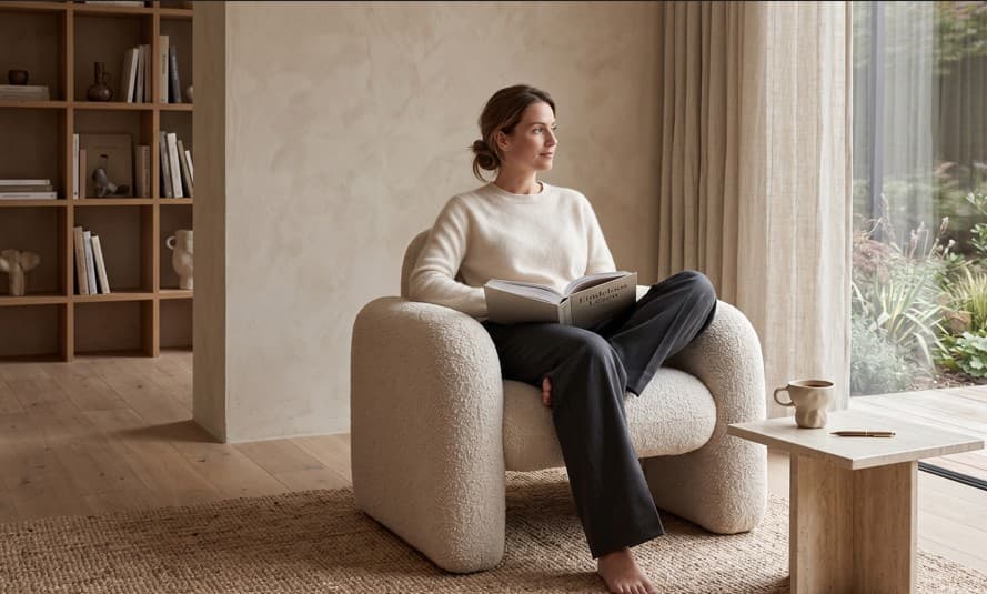 Bertie Boucle Mink 1 Seater