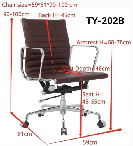 Architect's Office Chair Low Back Brown Leather