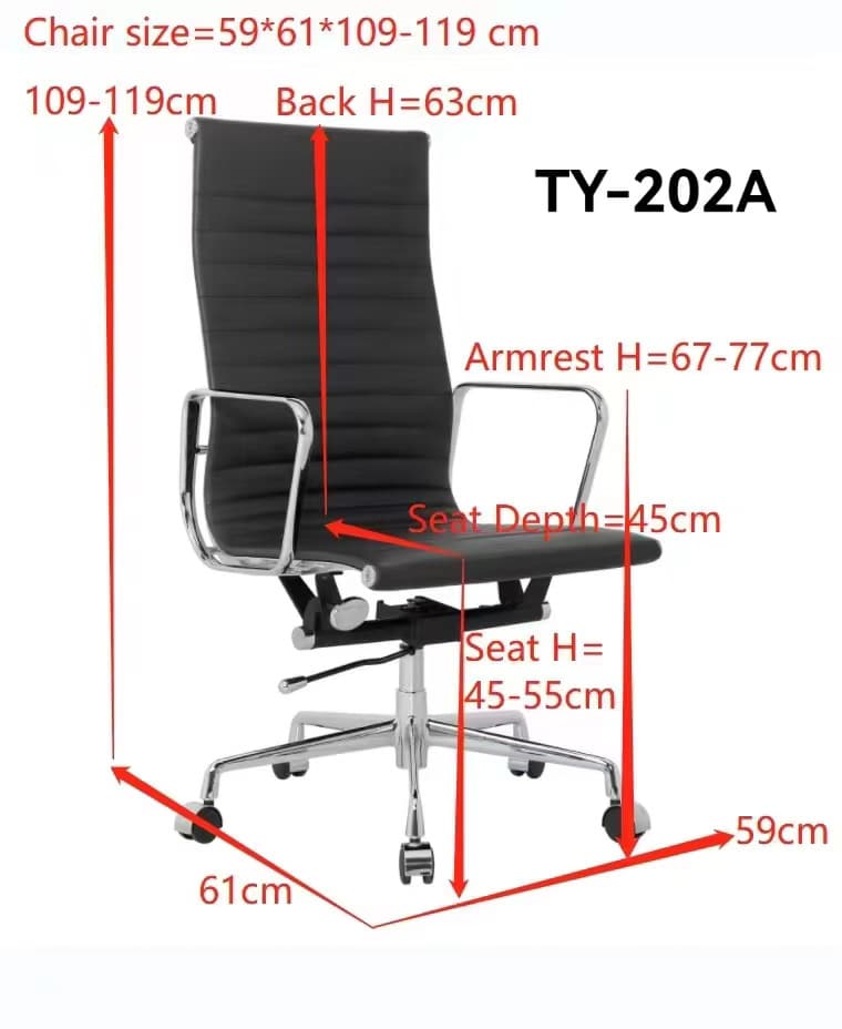 Architect Office Chair High Back Black Leather