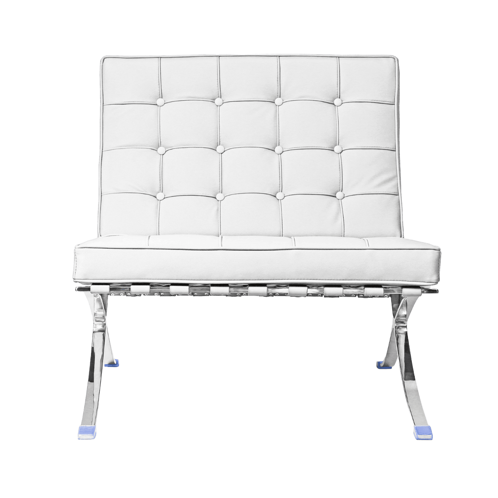 Fauteuil Mid-Century Iconique Cuir Blanc