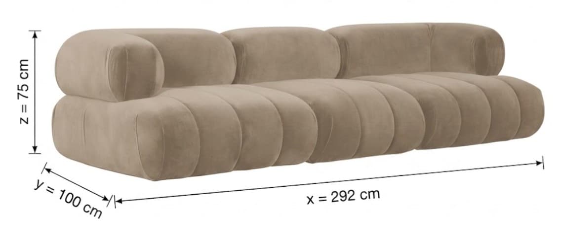 Leon Poly Taupe Sofa