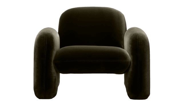 Bertie Fauteuil 1 Place Velours Coton Cypress