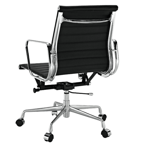 Architect's Office Chair Low Back Black Leather