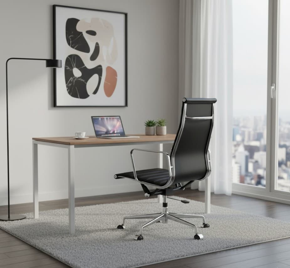 Architect Office Chair High Back Black Leather